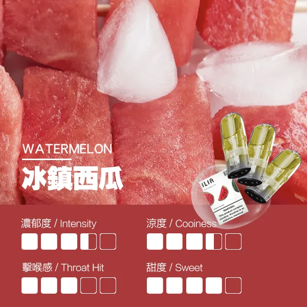 ILIA煙彈-瓷芯霧化彈-冰鎮西瓜口感.webp - 拓撲蒸汽空間 BA-TOP 台灣官網