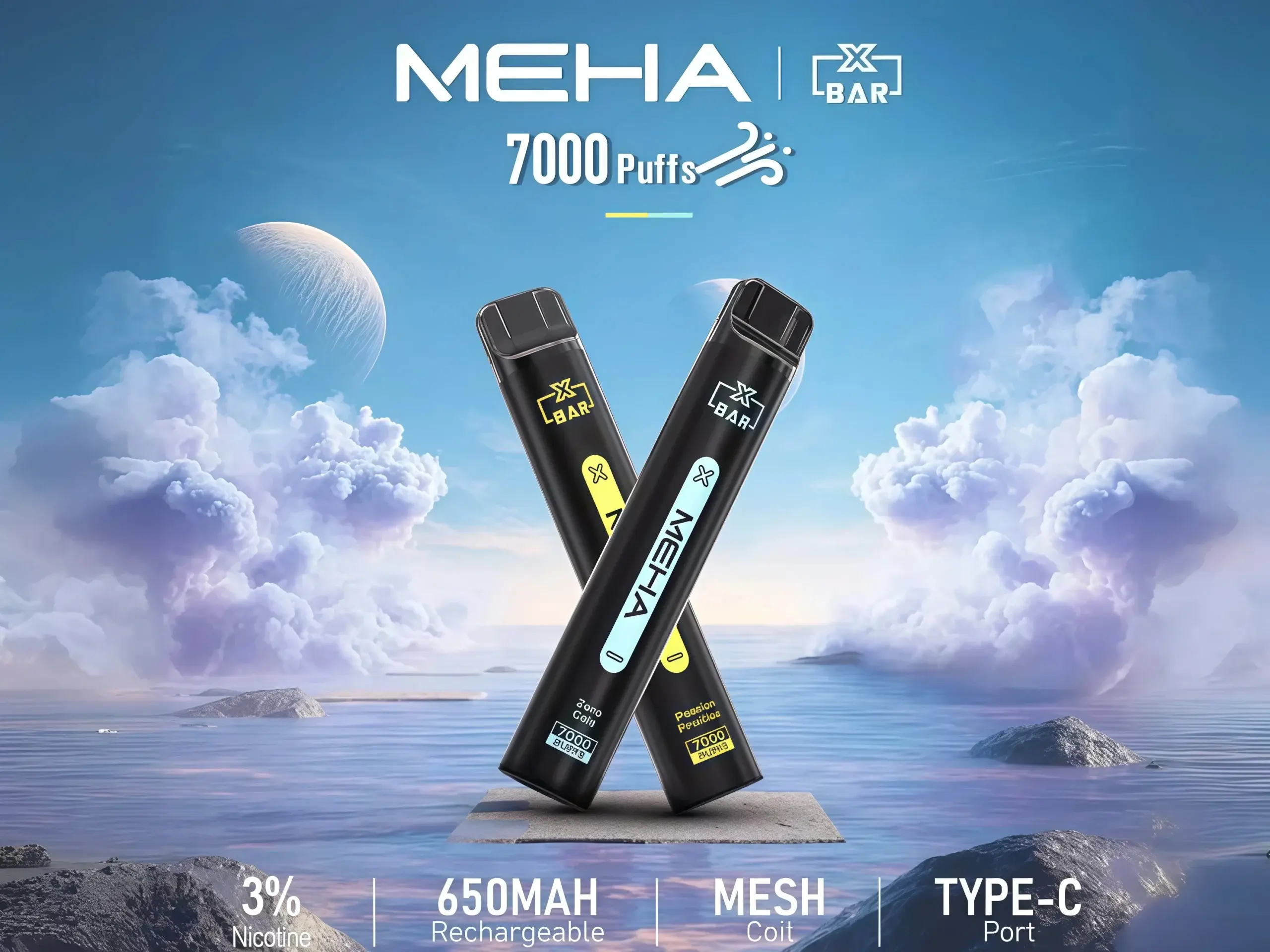 MEHA-XBAR小黑條7000口拋棄式電子煙16種口味魅嗨一次性電子菸650mAh可充電-MESH霧化芯-台灣現貨_副本-scaled - BA-POD 台灣電子煙專賣 | 主機煙彈口味分類清楚